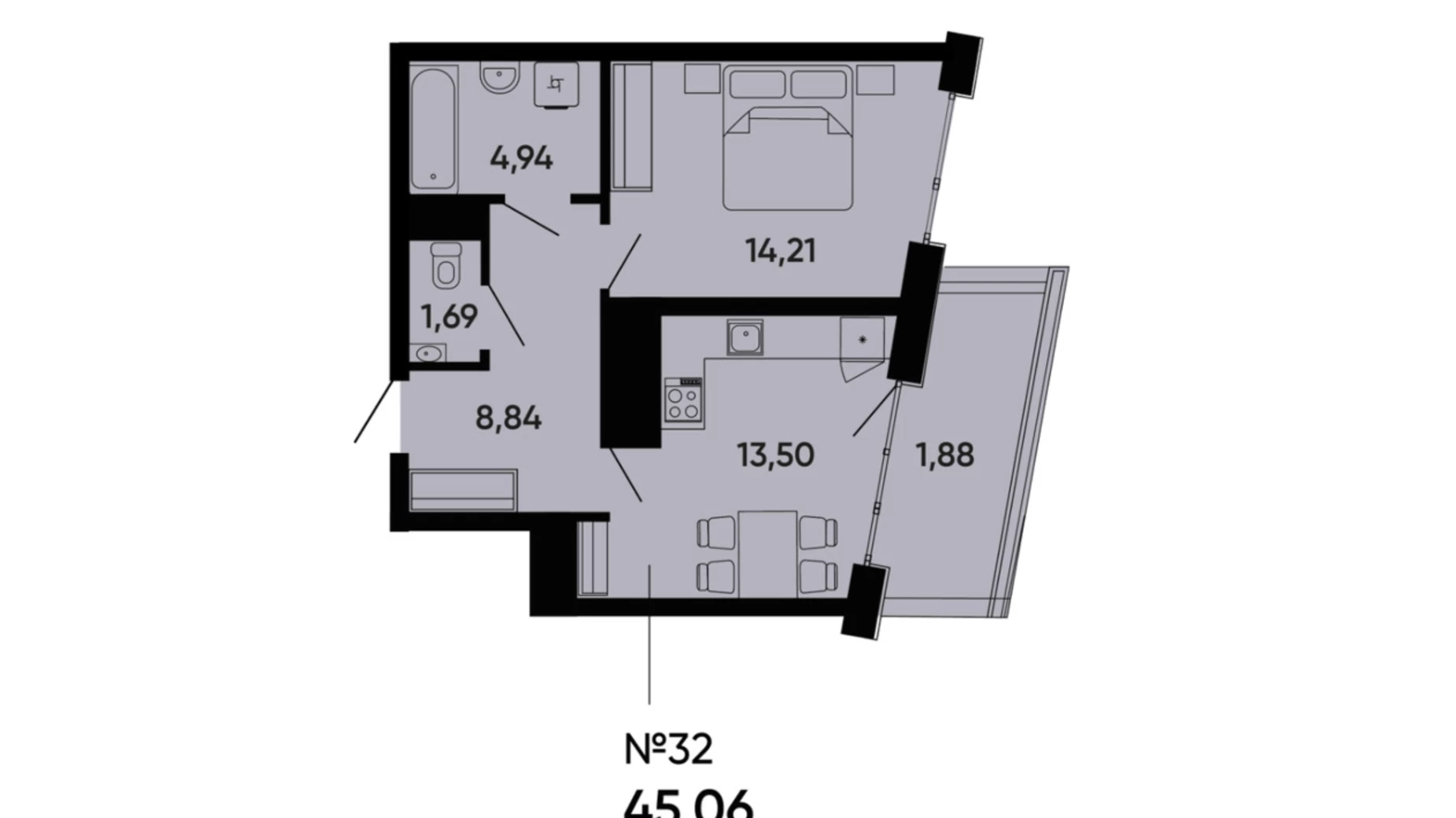 Продается 1-комнатная квартира 45 кв. м в Львове, ул. Раковского, 24А - фото 2