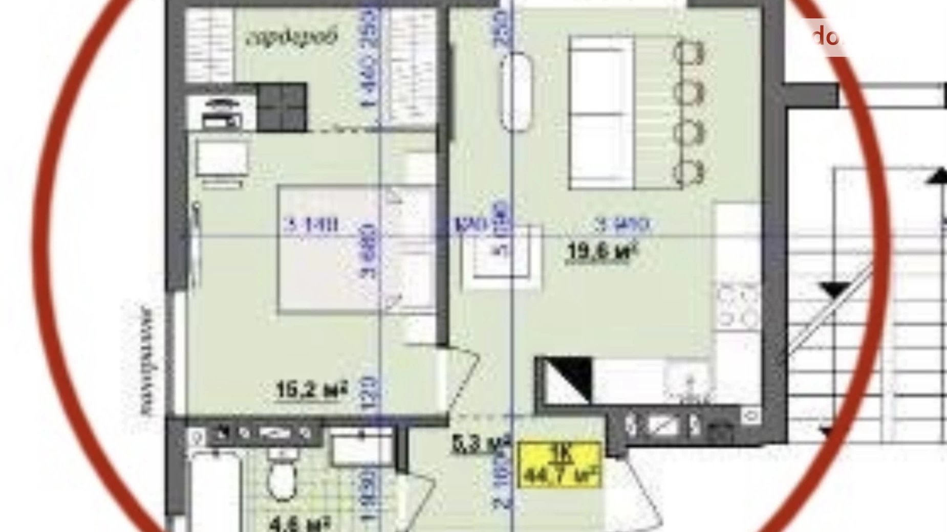 Продается 1-комнатная квартира 44.7 кв. м в Ивано-Франковске, ул. Национальной Гвардии, 3 - фото 4