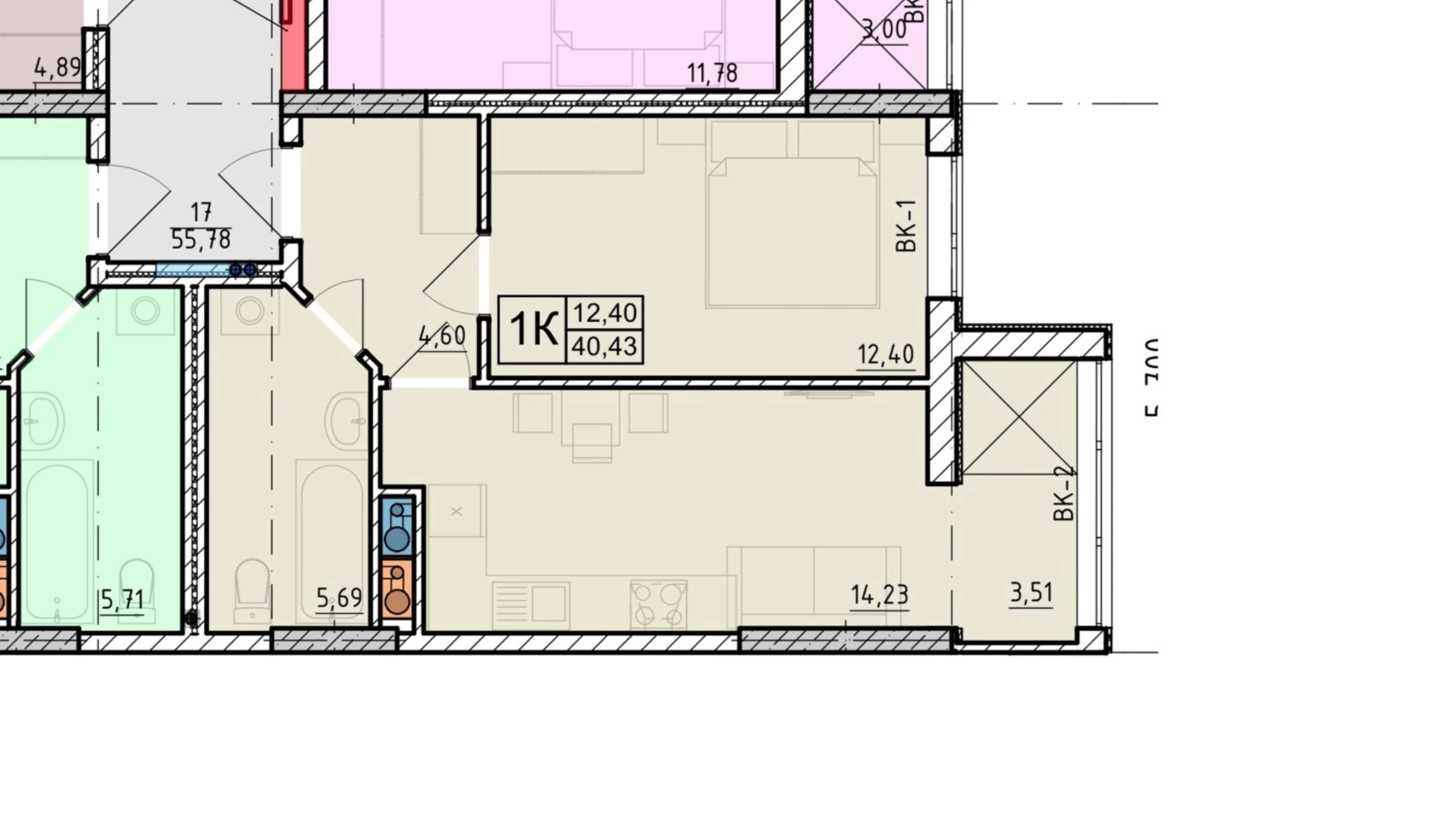 Продається 1-кімнатна квартира 41 кв. м у Лиманці, вул. Академіка Вільямса, 93 корпус 4 - фото 3