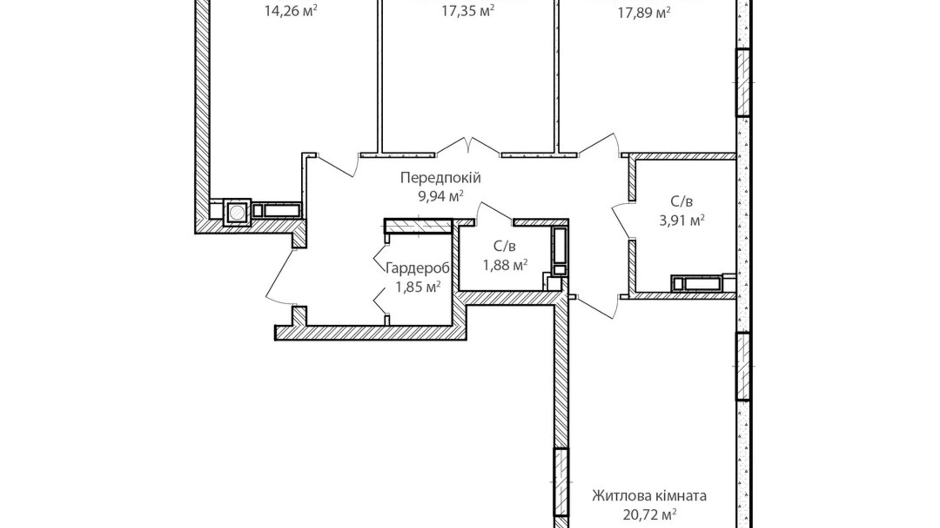 Продається 3-кімнатна квартира 91 кв. м у Ірпені, вул. Ольги Кобилянської(Достоєвського) - фото 3