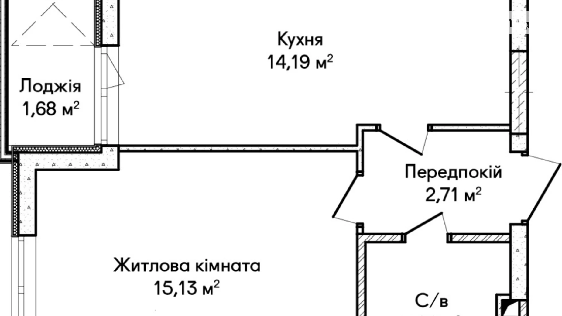 Продається 1-кімнатна квартира 37.68 кв. м у Ірпені, вул. Ольги Кобилянської(Достоєвського), 1В/36 - фото 2