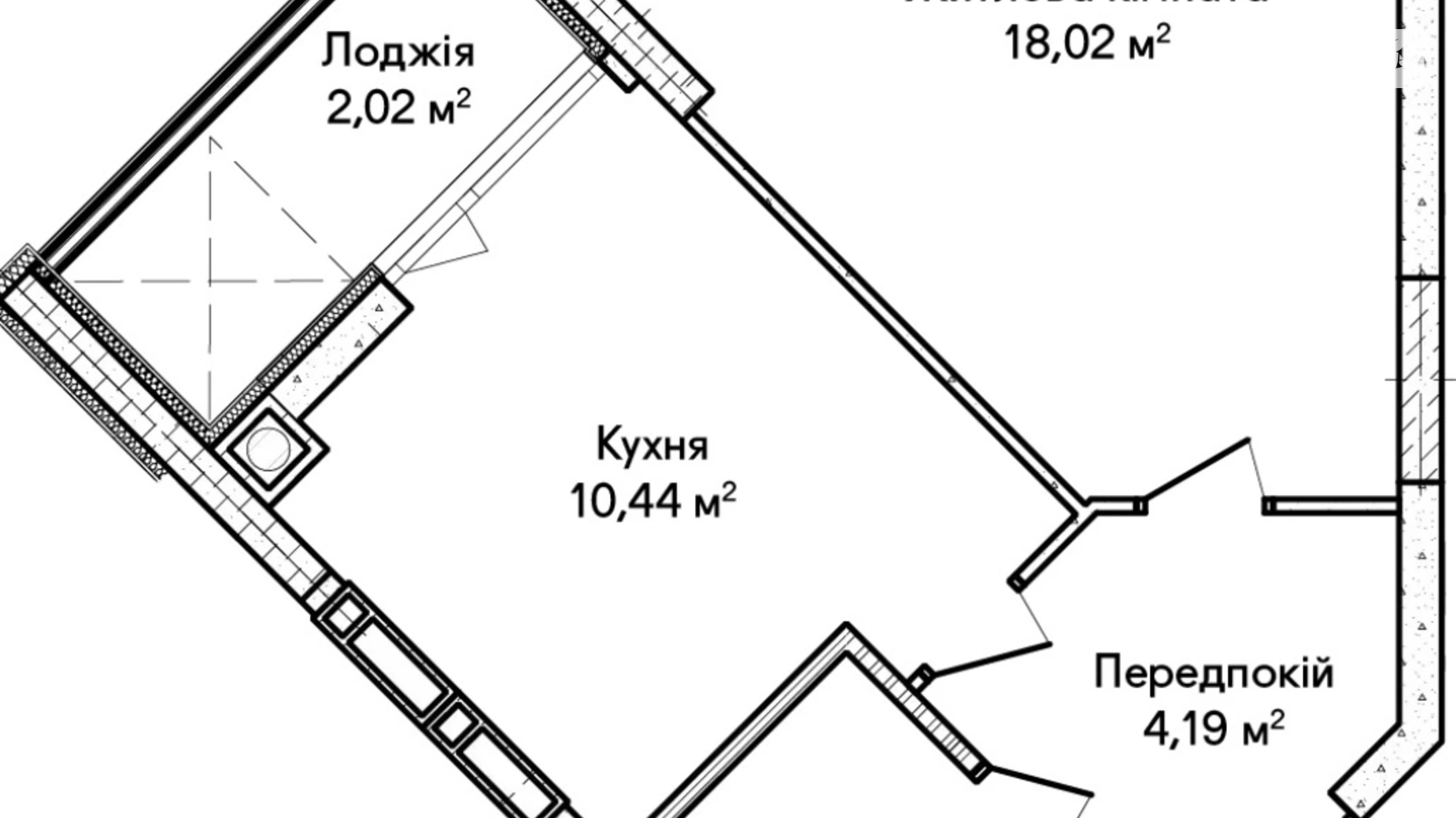 Продається 1-кімнатна квартира 39.2 кв. м у Ірпені, вул. Ольги Кобилянської(Достоєвського), 1В/36 - фото 2