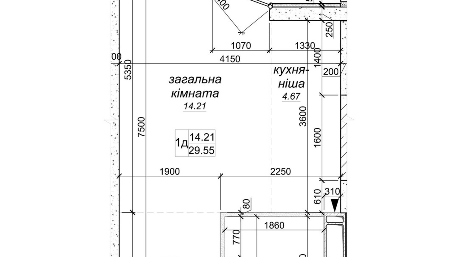 Продається 1-кімнатна квартира 29.55 кв. м у Новосілках, вул. Приміська, 22 - фото 5
