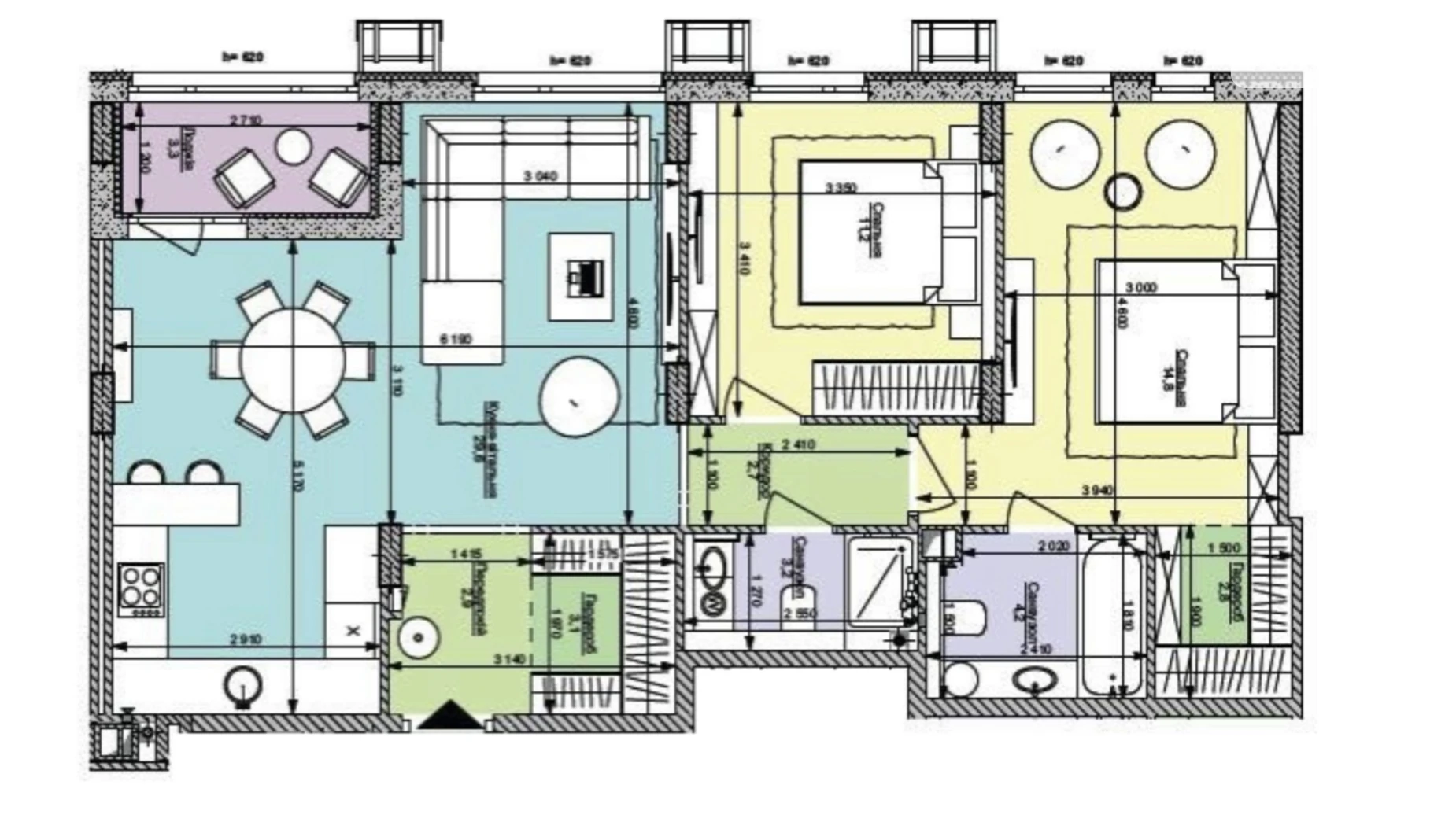 Продается 2-комнатная квартира 78 кв. м в Киеве, ул. Салютная, 2 корпус 7 - фото 5