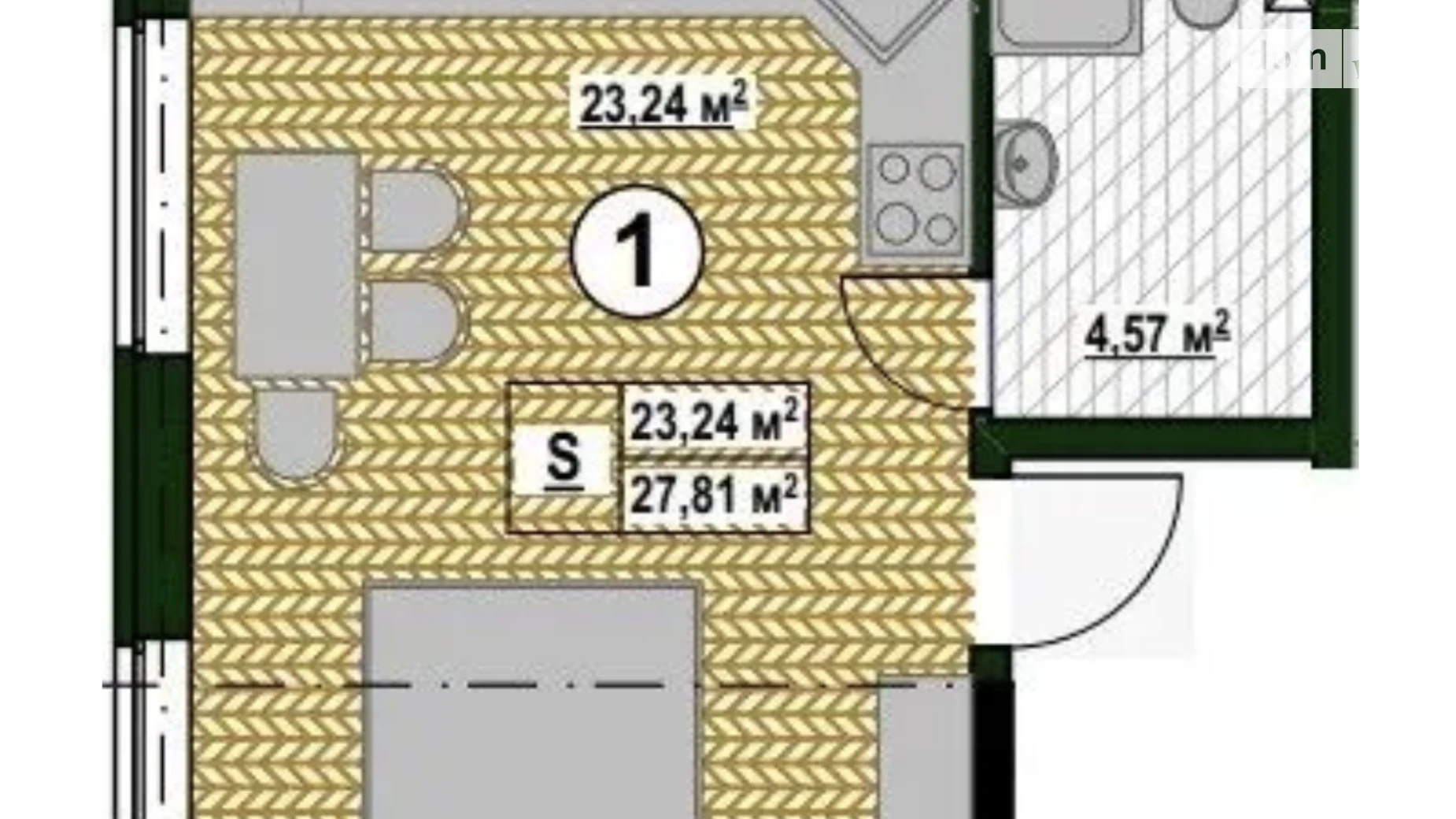 Продається 1-кімнатна квартира 27.72 кв. м у Києві, пров. Сосновий, 23 - фото 5
