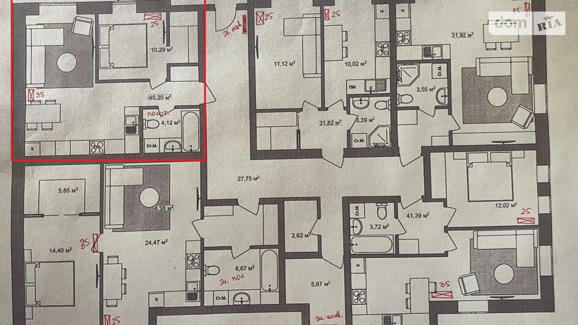 Продається 1-кімнатна квартира 42 кв. м у Черкасах, вул. Волкова Сержанта, 25 - фото 2