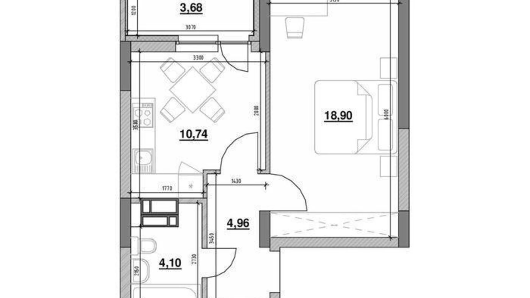 Продается 1-комнатная квартира 42.38 кв. м в Киеве, просп. Воздушных Сил(Воздухофлотский), 56Г - фото 4