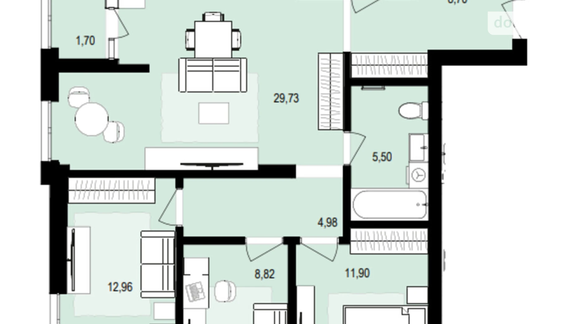 Продается 3-комнатная квартира 86.32 кв. м в Струмовке, цена: 69963 $ - фото 2