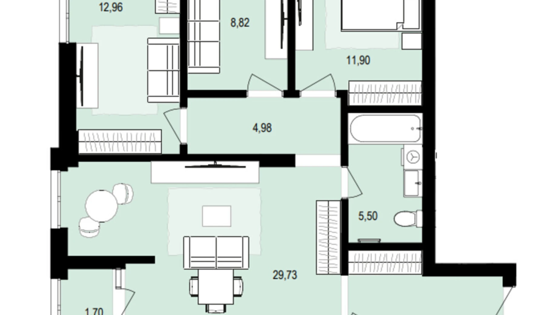 Продается 3-комнатная квартира 86.76 кв. м в Струмовке, цена: 70319 $ - фото 2