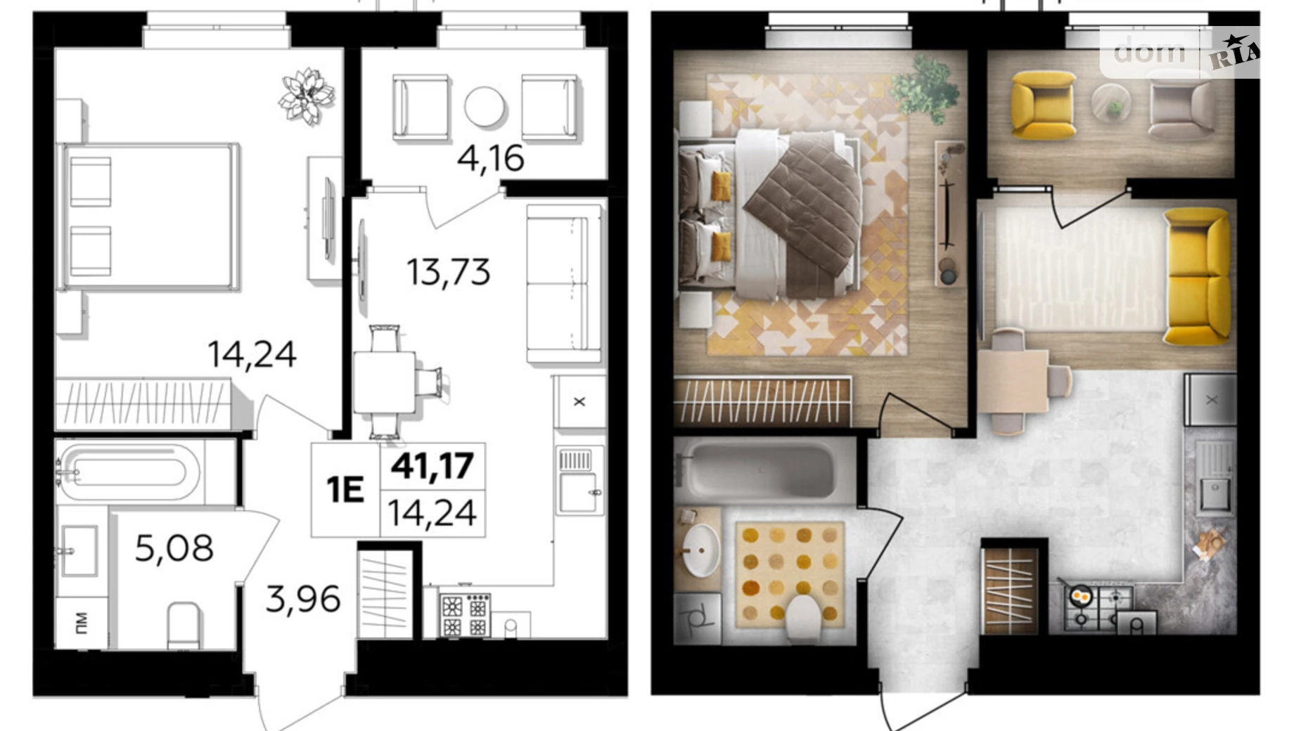 Продается 1-комнатная квартира 41.17 кв. м в Винницких Хуторах, Немировское шоссе, 94Е - фото 2