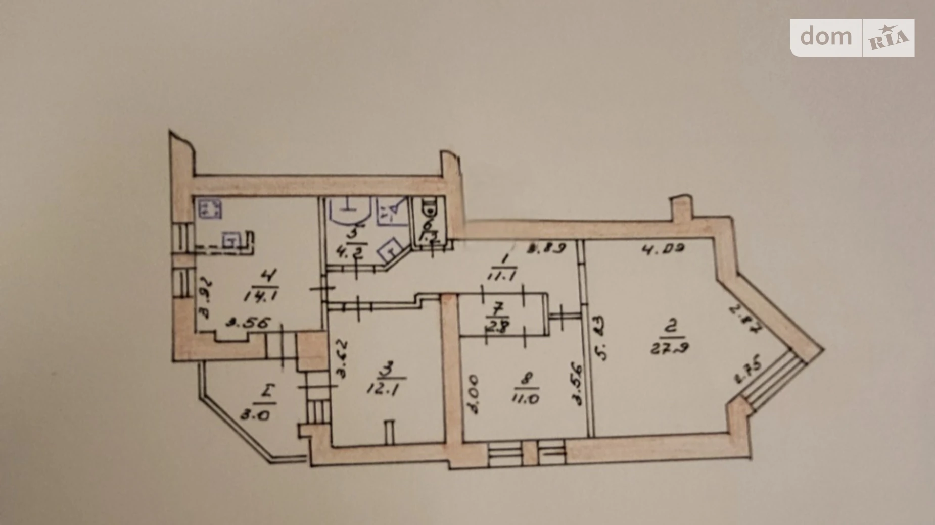 3-комнатная квартира 87 кв. м в Тернополе, ул. Липовая, 10 - фото 2