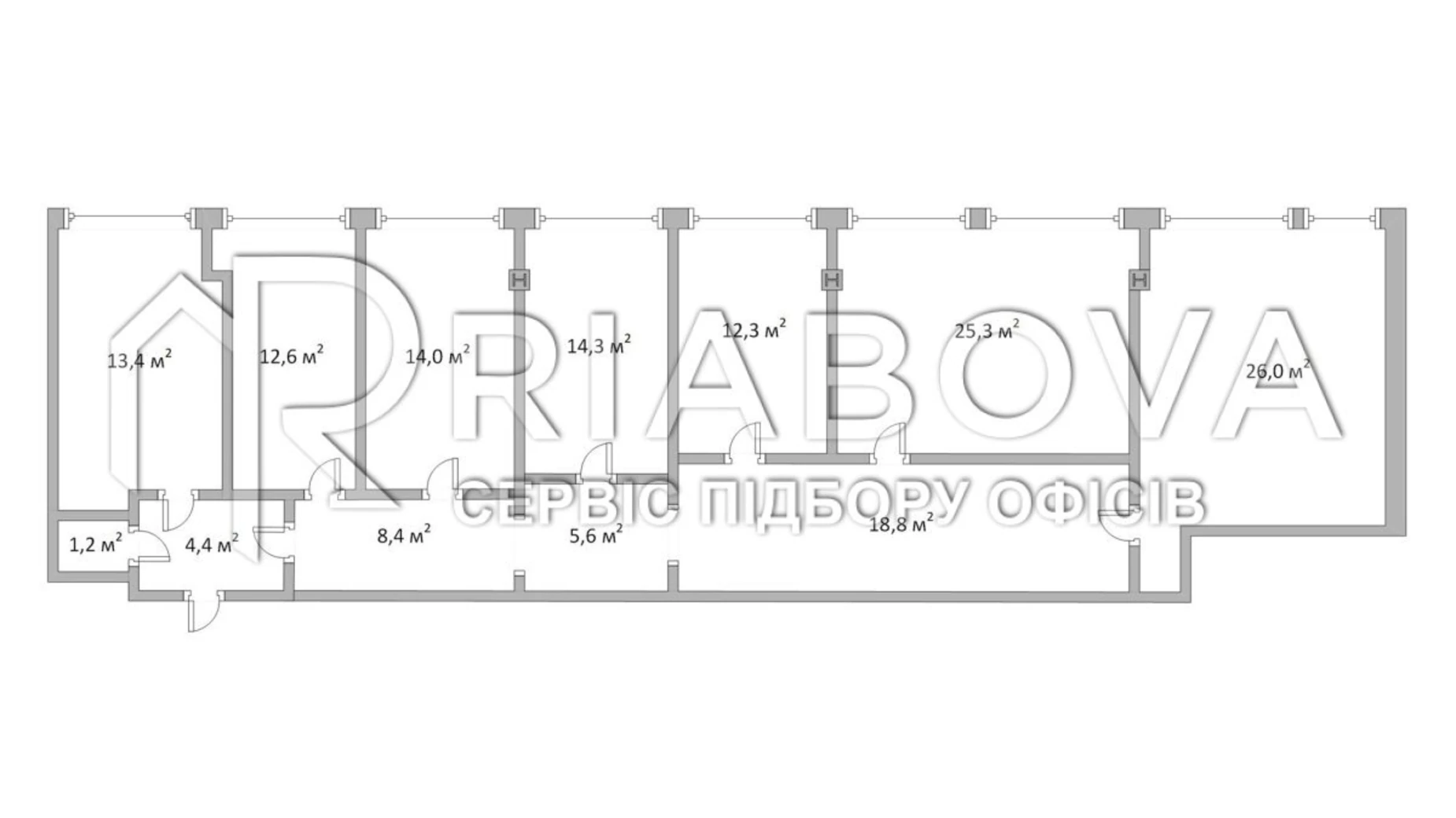 Здається в оренду офіс 156.3 кв. м в бізнес-центрі, цена: 78150 грн - фото 2