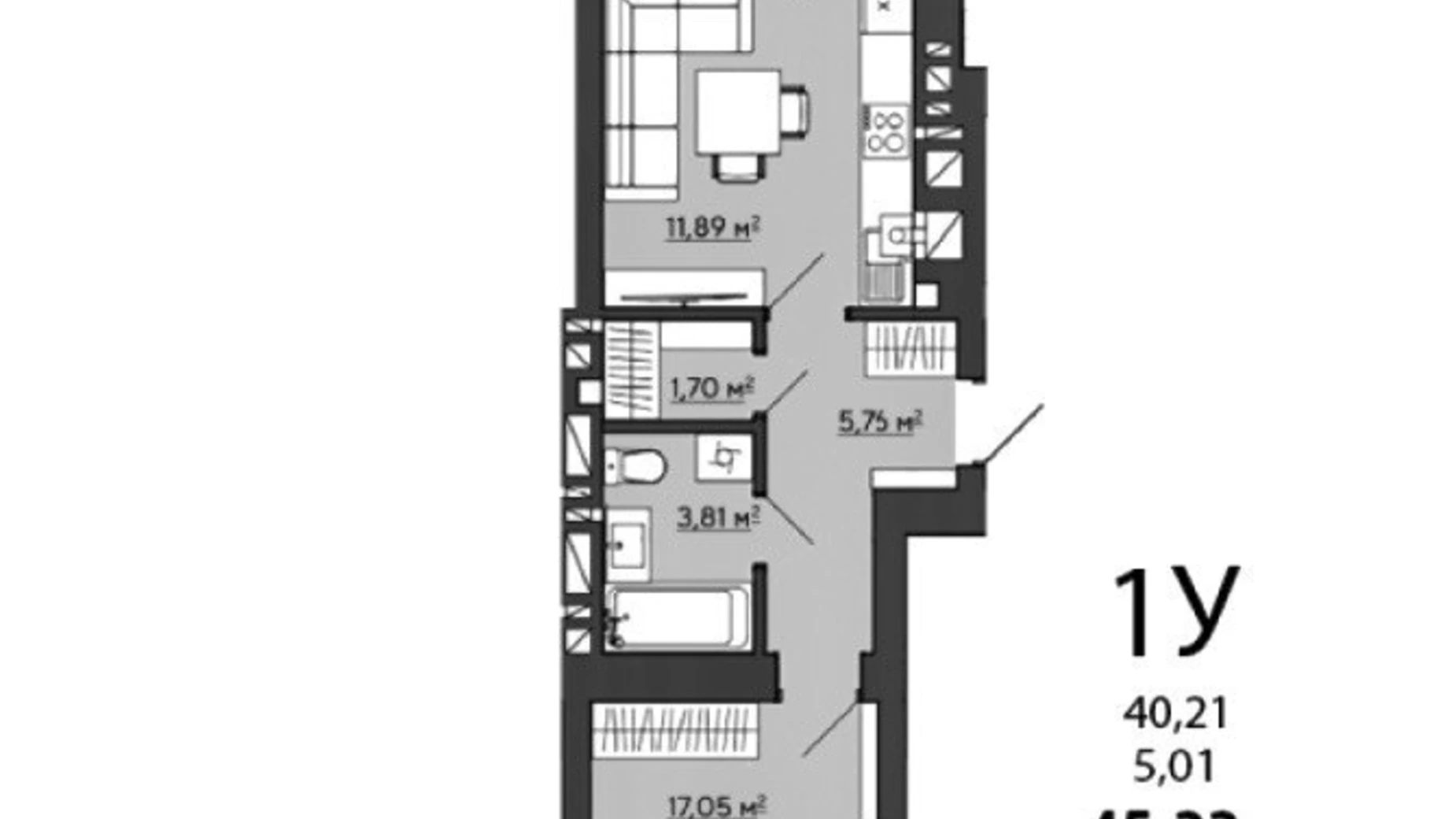 Продается 1-комнатная квартира 52 кв. м в Ровно, ул. Галицкого Данилы, 25 - фото 4