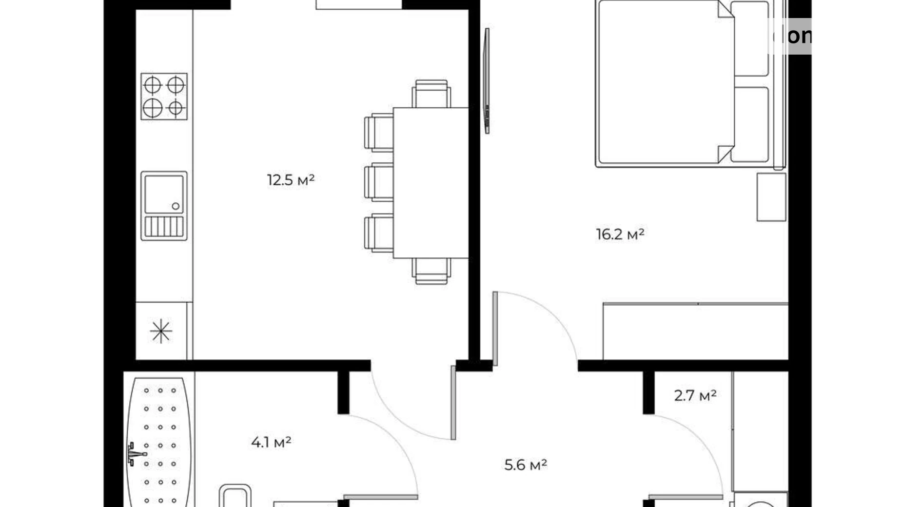 Продается 1-комнатная квартира 43.4 кв. м в, цена: 112840 $ - фото 2