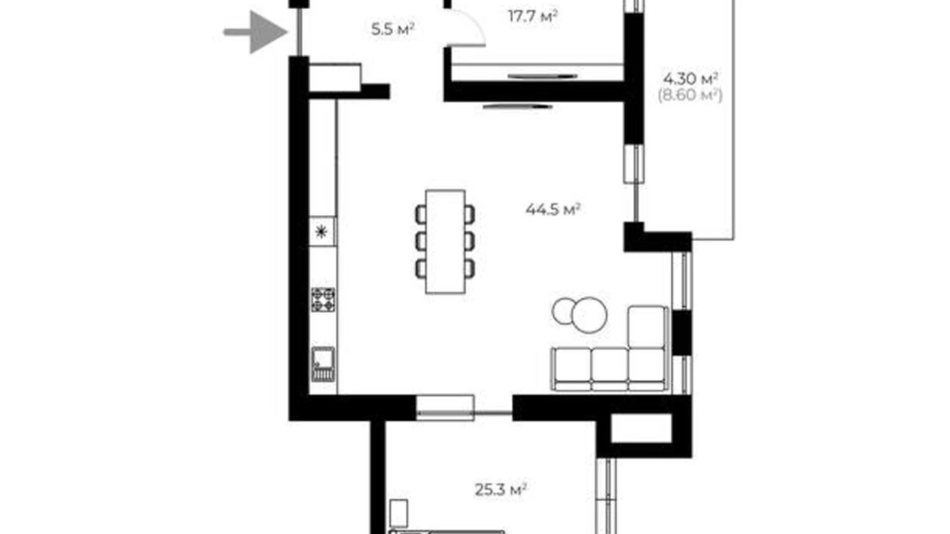 Продається 2-кімнатна квартира 105 кв. м у Ужгороді, вул. Мальовнича, 8 - фото 2