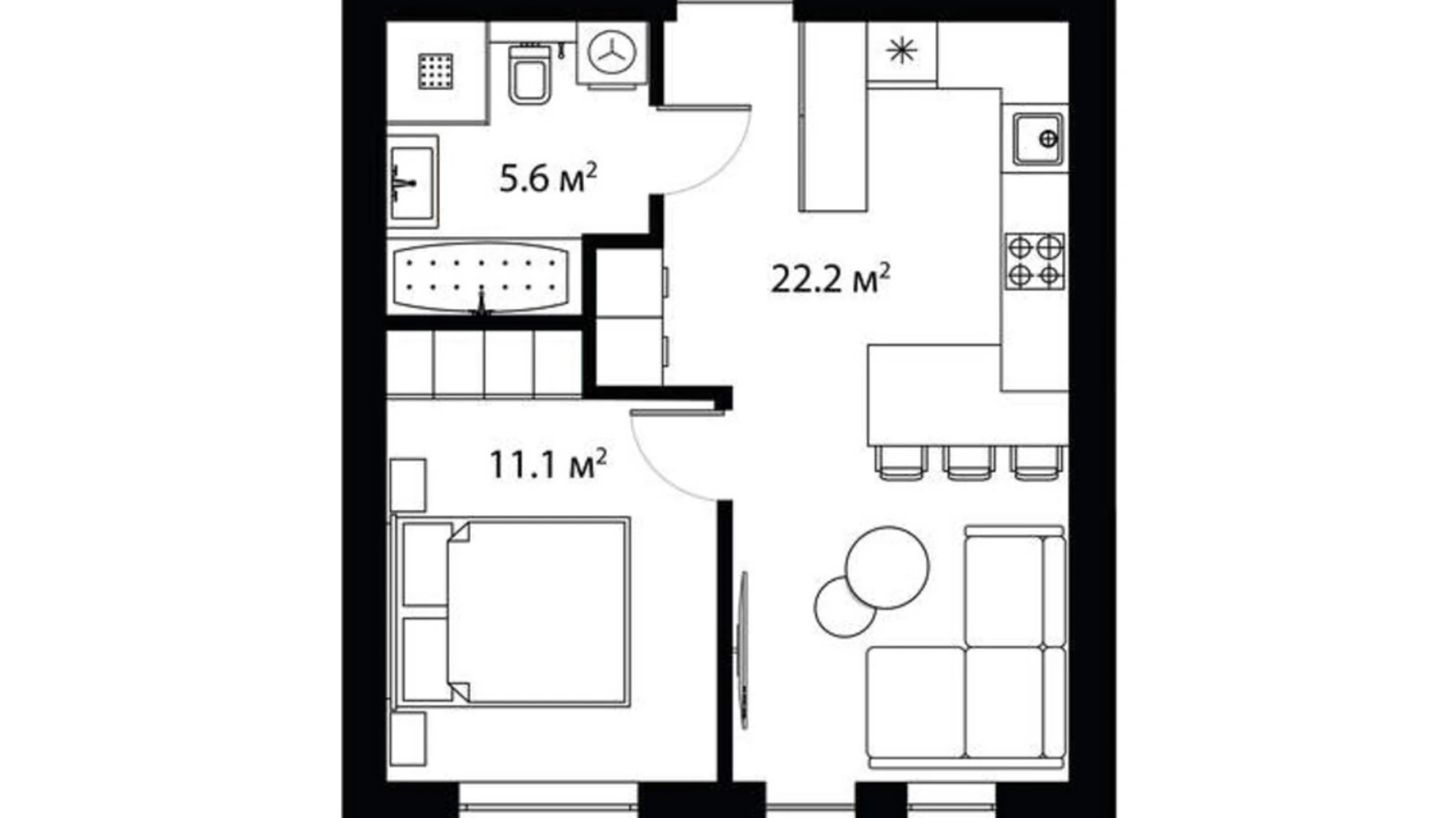 Продается 1-комнатная квартира 40 кв. м в, цена: 70000 $ - фото 2