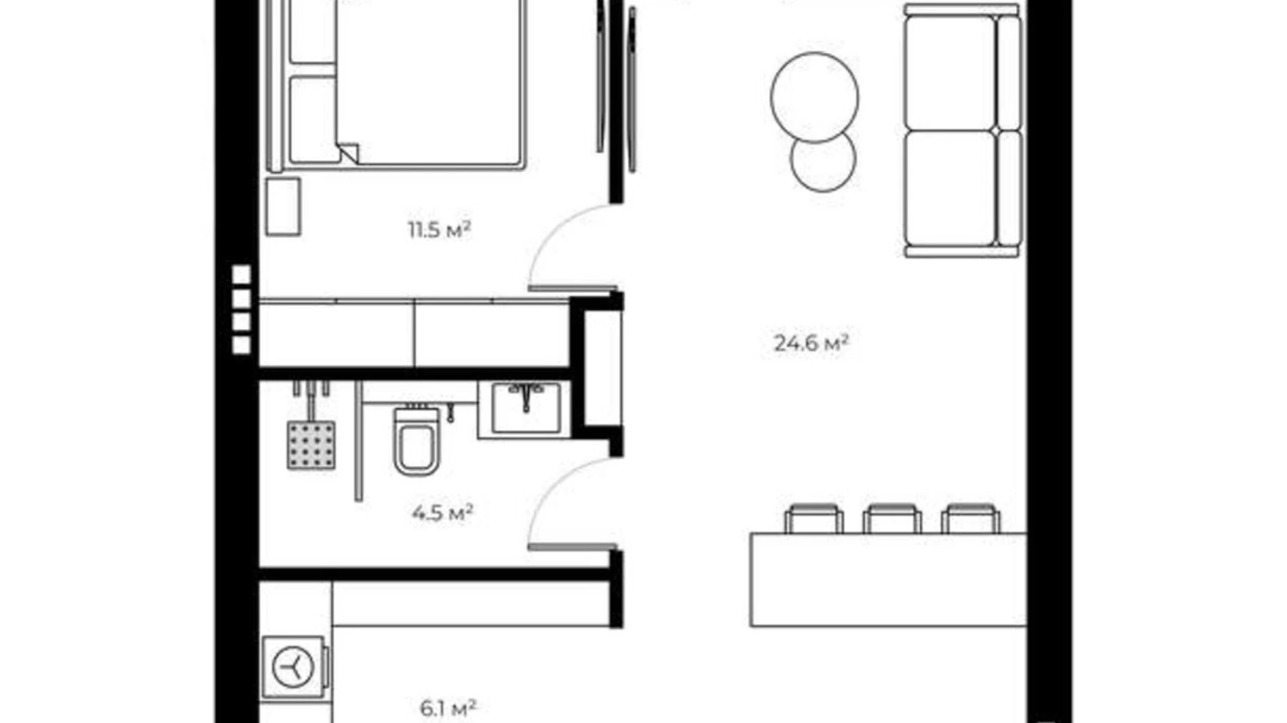 Продається 1-кімнатна квартира 48.5 кв. м у Ужгороді, вул. Мальовнича, 8 - фото 2