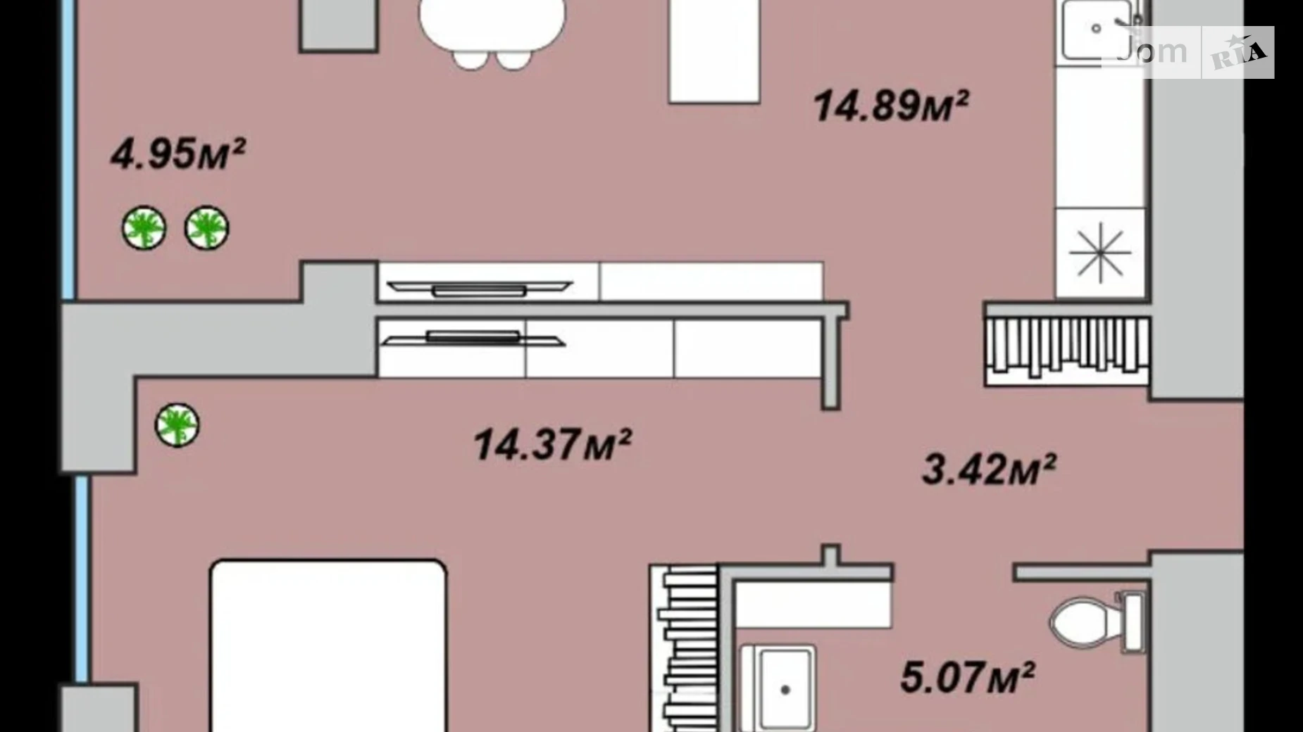 1-комнатная квартира 43.93 кв. м в Луцке, цена: 43798 $ - фото 2