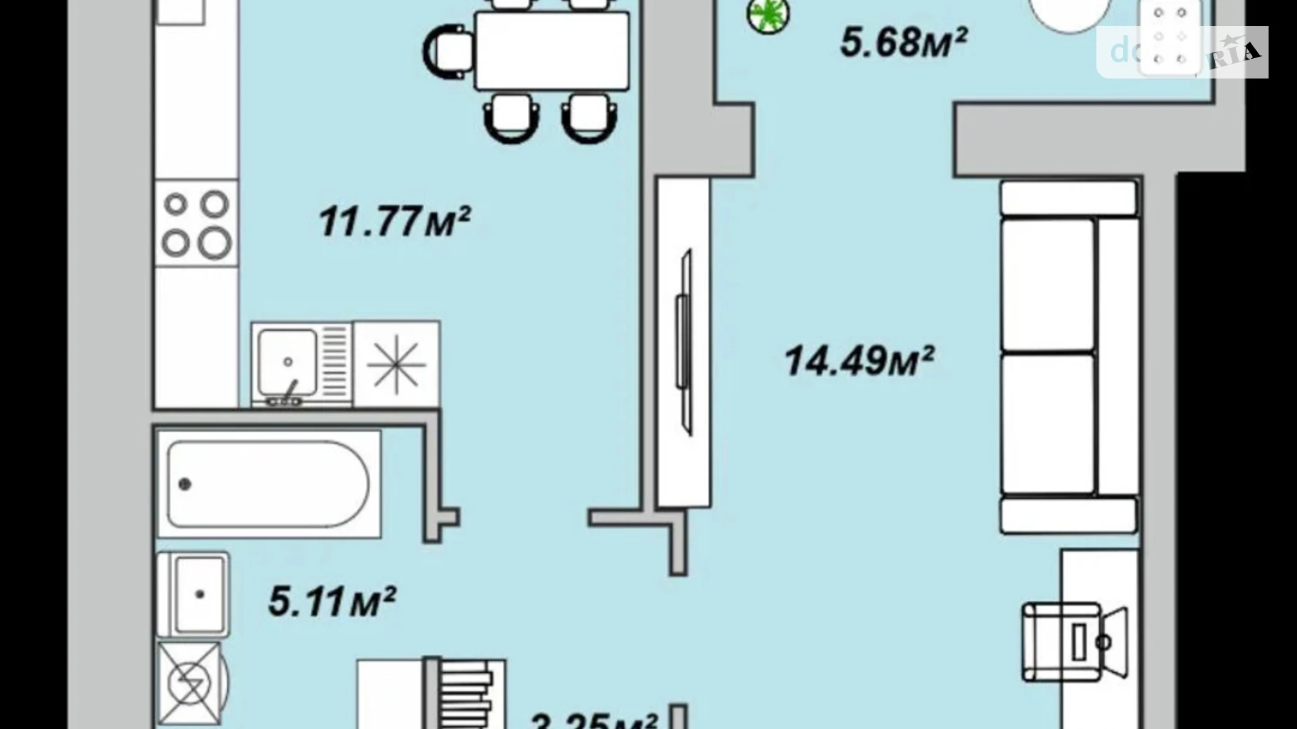 1-комнатная квартира 41.58 кв. м в Луцке, цена: 38545 $ - фото 2