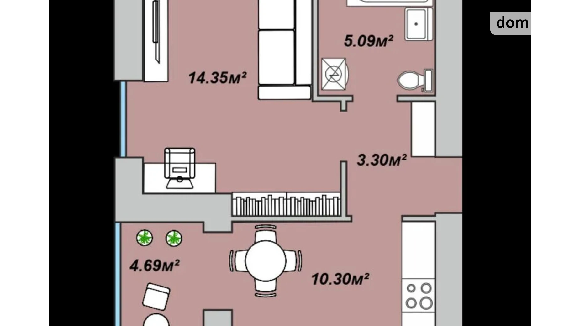 1-кімнатна квартира 39.14 кв. м у Луцьку, цена: 39023 $ - фото 2