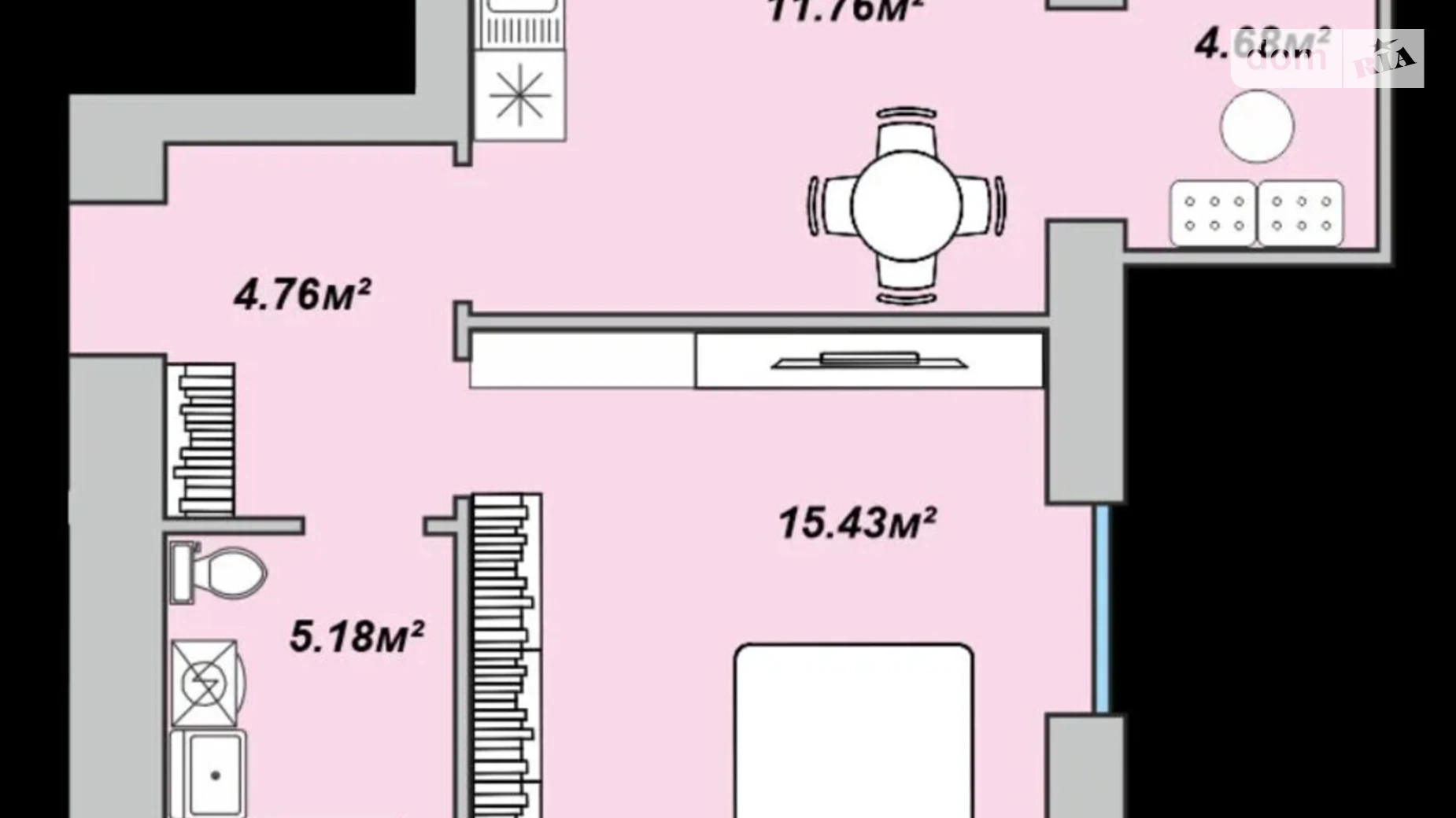 1-комнатная квартира 42.85 кв. м в Луцке, цена: 42721 $ - фото 2