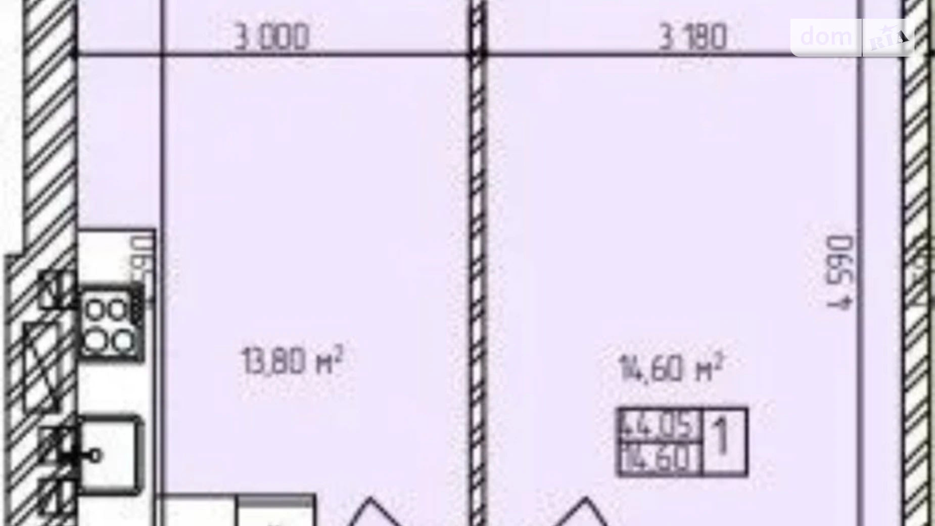 Продается 1-комнатная квартира 44 кв. м в Хмельницком, просп. Мира, 99/8А - фото 4
