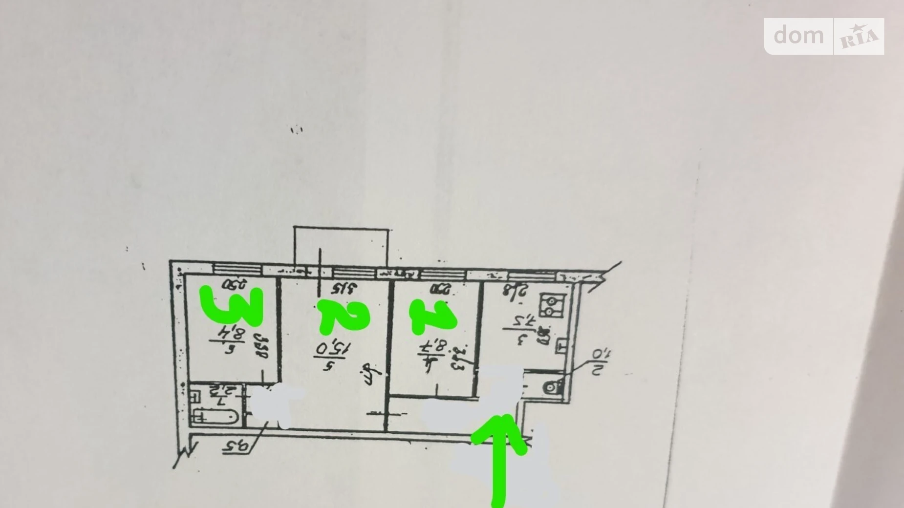 Продається 3-кімнатна квартира 50 кв. м у Києві, цена: 51500 $ - фото 2