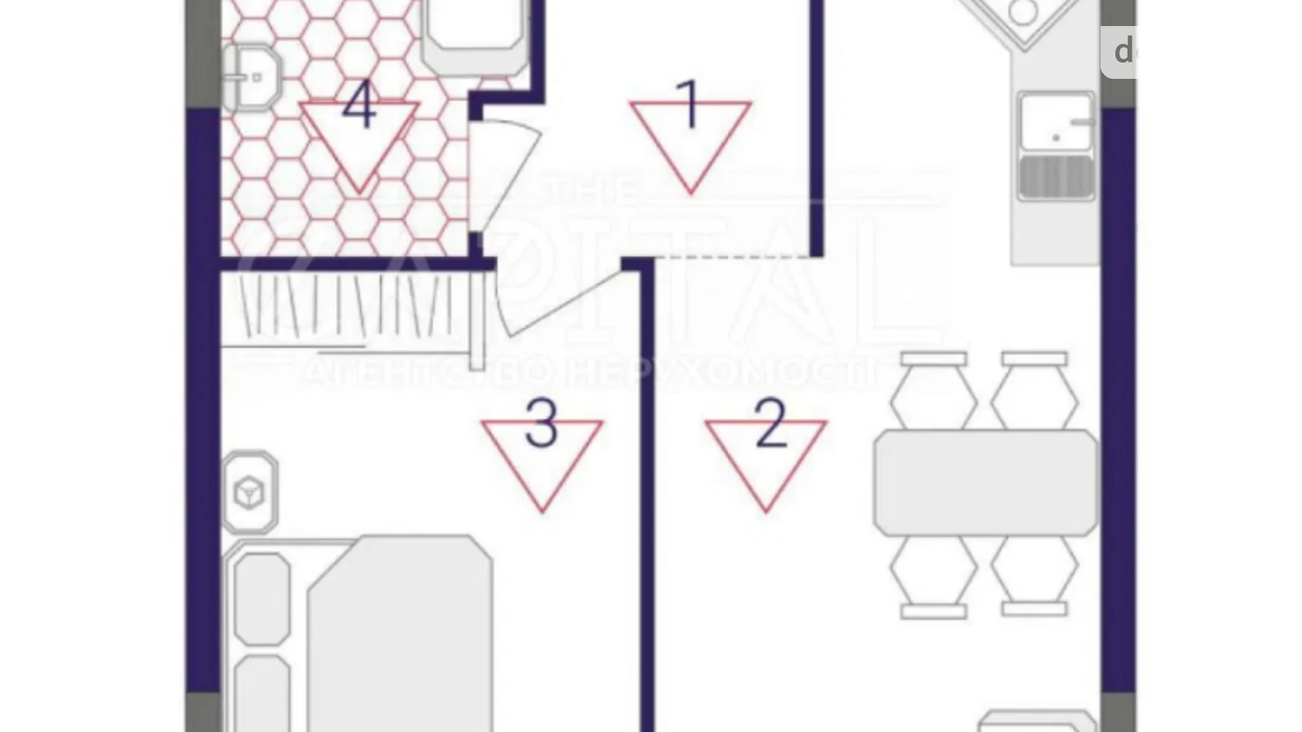 Продается 1-комнатная квартира 45 кв. м в Киеве, вул. Причальная, 10 - фото 2