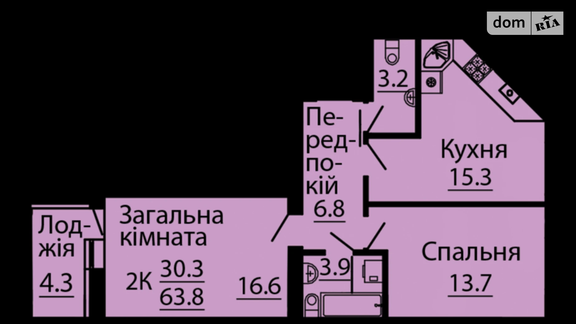 Продается 2-комнатная квартира 62.8 кв. м в Софиевской Борщаговке, ул. Межевая, 7 - фото 3