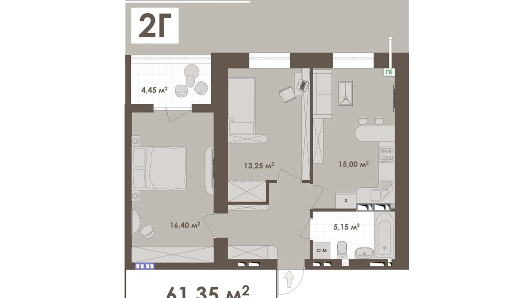 Продается 2-комнатная квартира 61.35 кв. м в Виннице, ул. Стрелецкая, 23 - фото 3