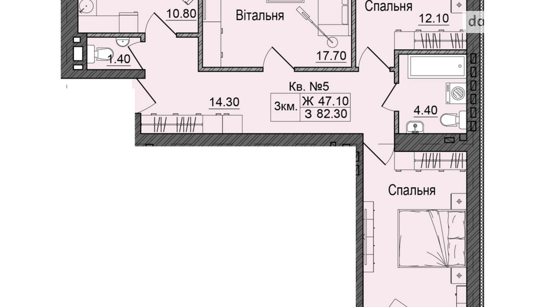 Продается 3-комнатная квартира 82.3 кв. м в Черновцах, ул. Сторожинецкая - фото 2