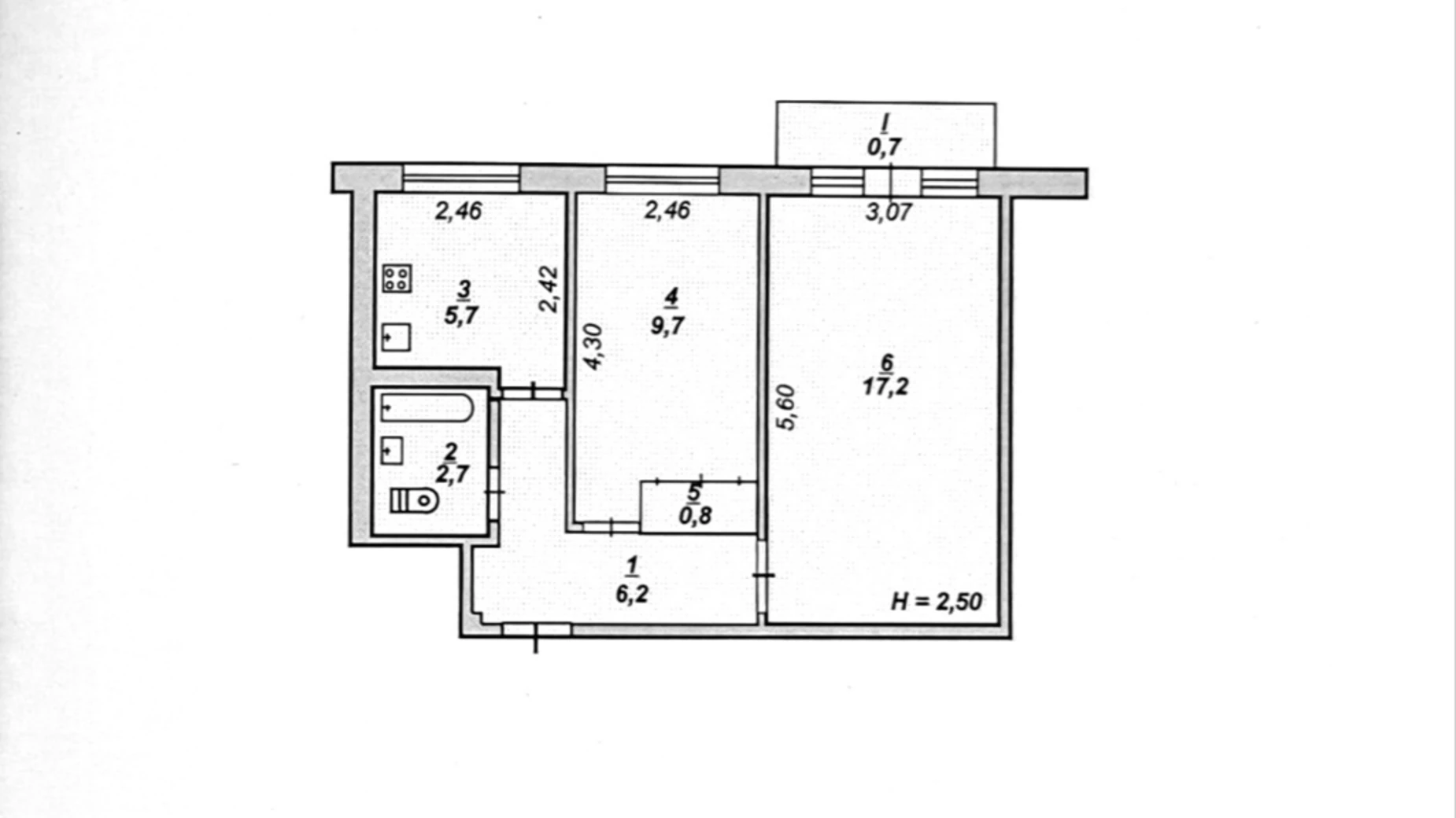 Продается 2-комнатная квартира 43 кв. м в Кривом Роге, ул. Героев АТО(Димитрова), 89 - фото 3