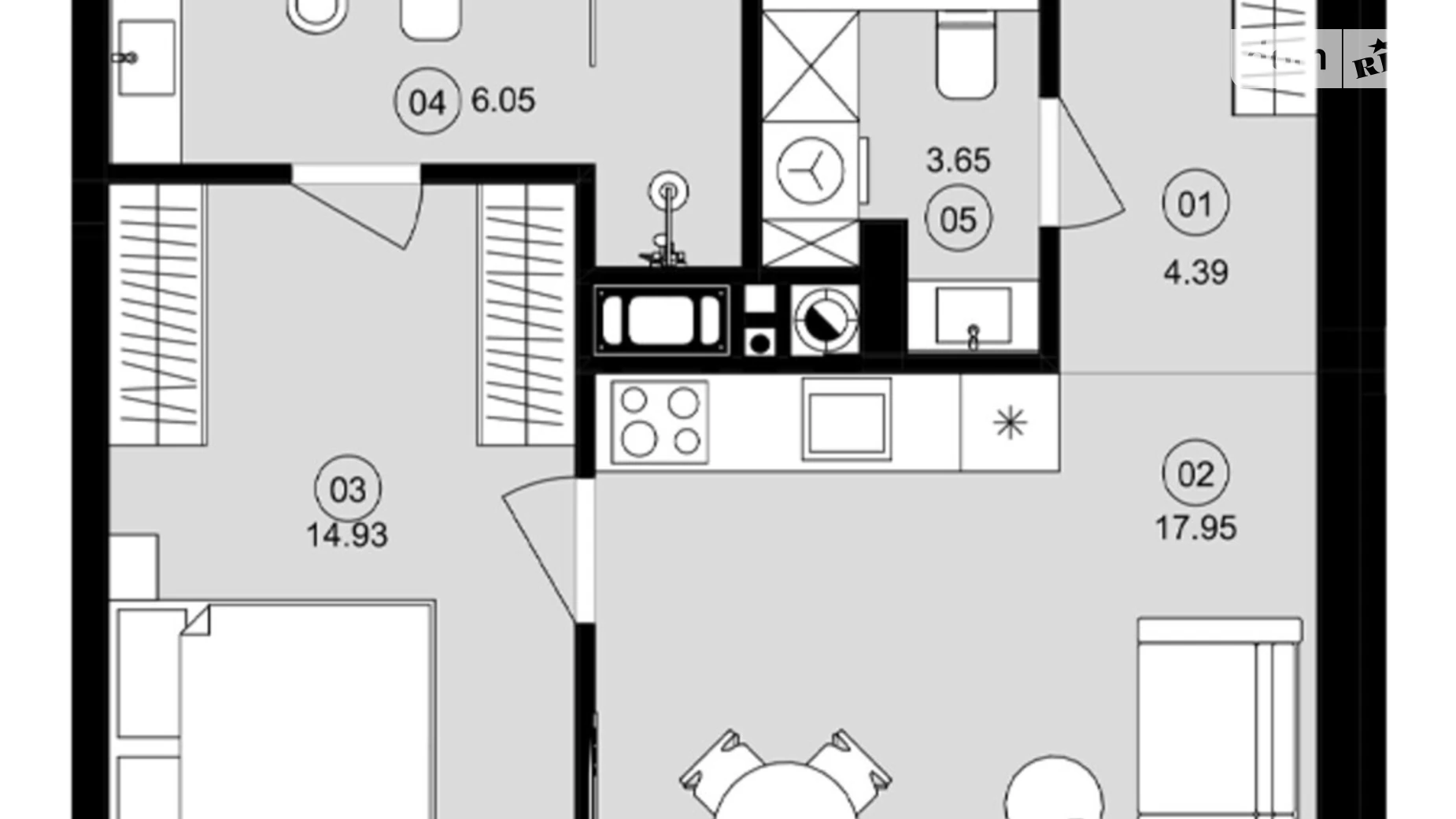 Продається 1-кімнатна квартира 46.97 кв. м у Львові, вул. Пасічна, 154 - фото 2