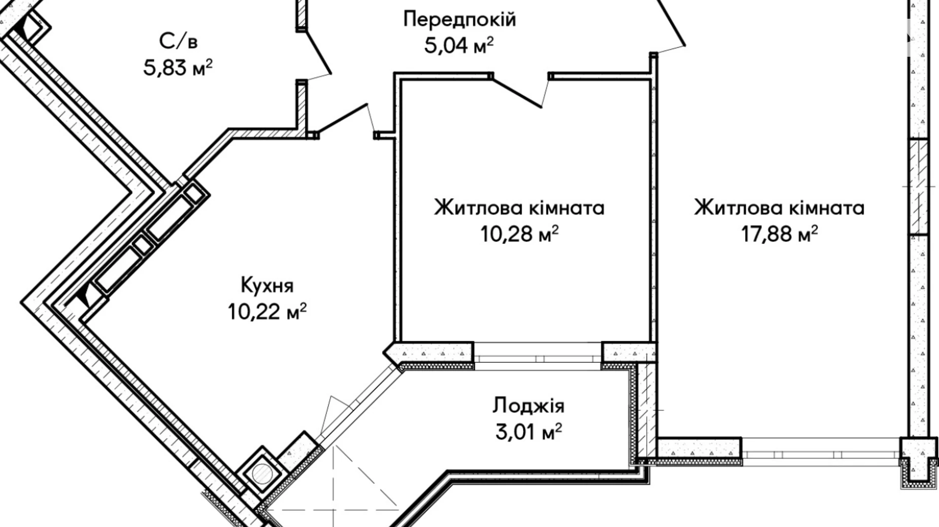 Продается 2-комнатная квартира 52.26 кв. м в Ирпене, ул. Ольги Кобылянской(Достоевского), 1В/36 - фото 2
