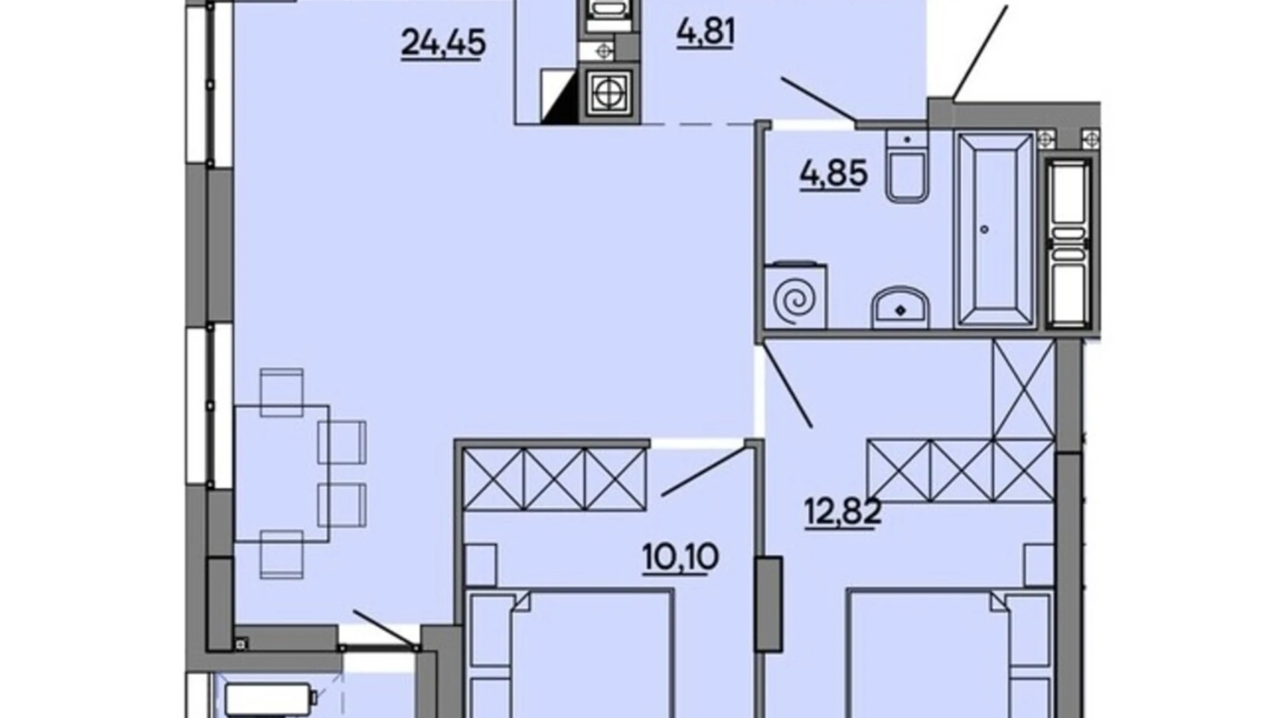 Продается 2-комнатная квартира 58.69 кв. м в Львове, ул. Миколайчука, 17 - фото 2