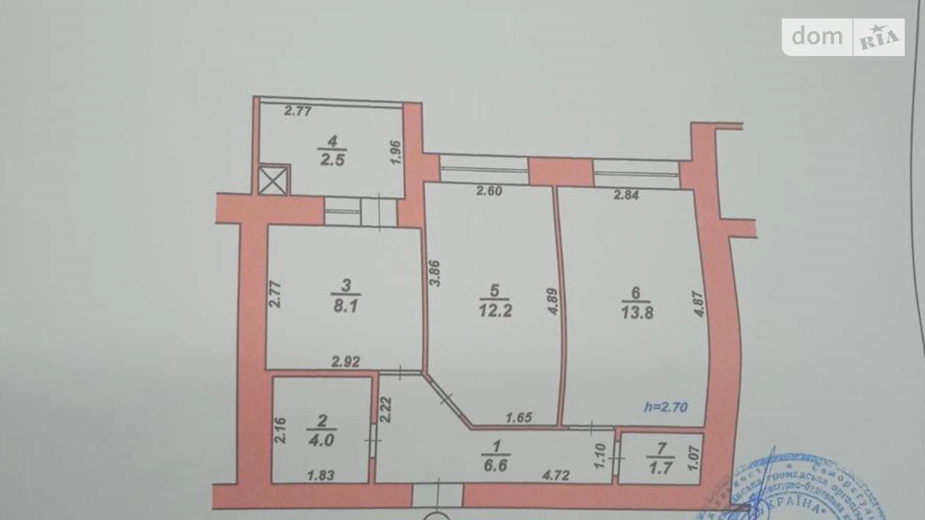 Продается 2-комнатная квартира 48.9 кв. м в Хмельницком, ул. Институтская, 6/1В - фото 2