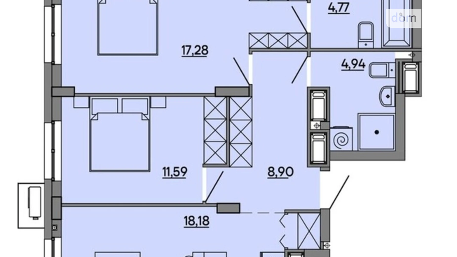 Продается 2-комнатная квартира 65.66 кв. м в Львове, ул. Миколайчука, 17 - фото 2