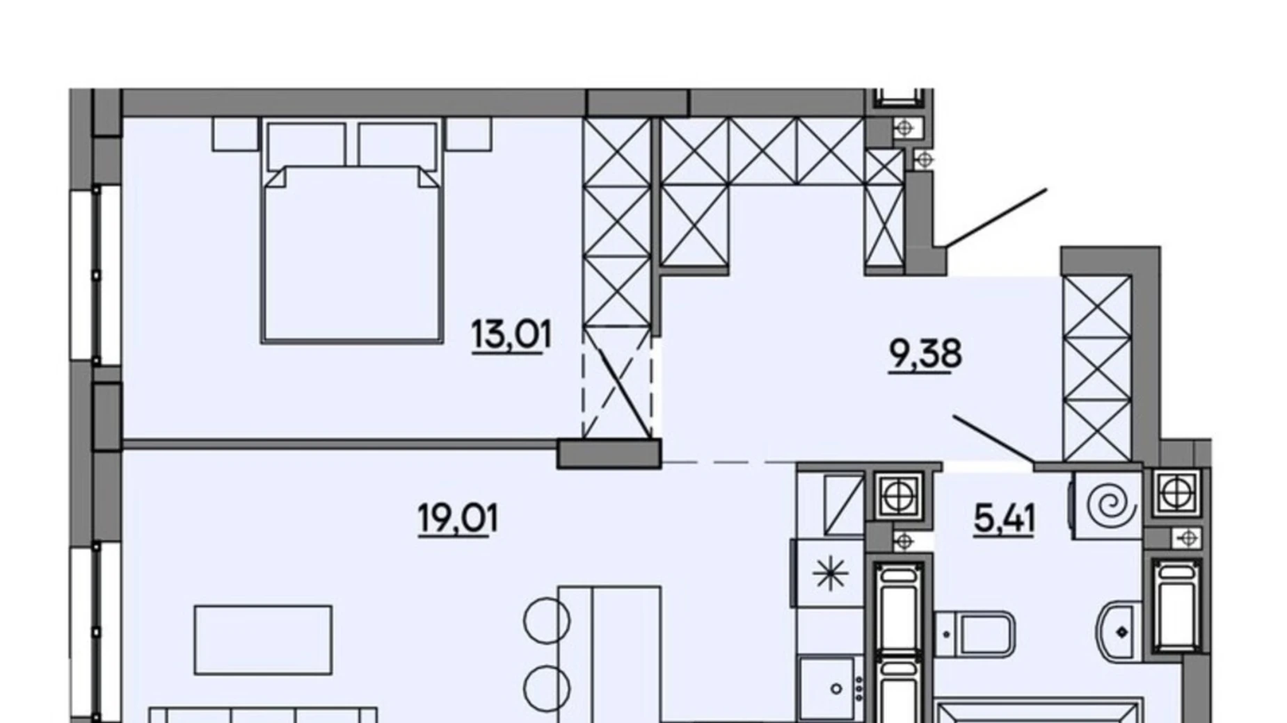 Продається 1-кімнатна квартира 46.81 кв. м у Львові, вул. Миколайчука, 17 - фото 2