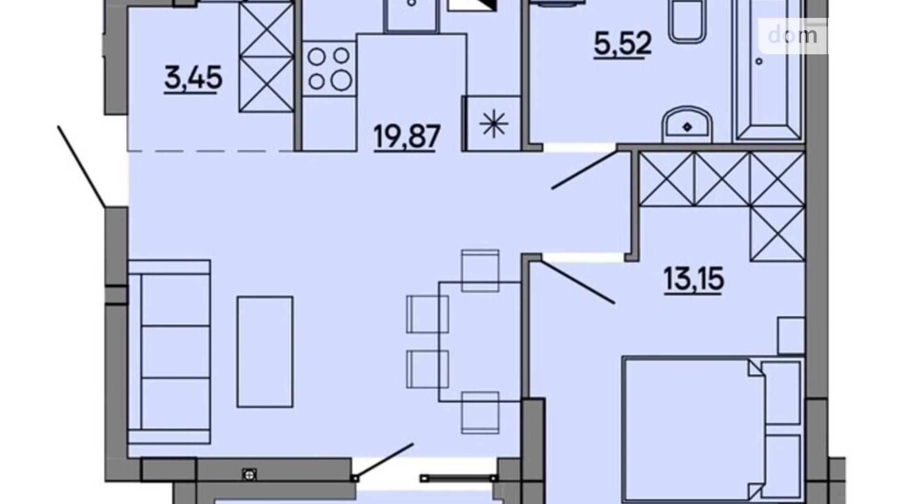 Продается 1-комнатная квартира 44.27 кв. м в Львове, ул. Миколайчука, 17 - фото 2