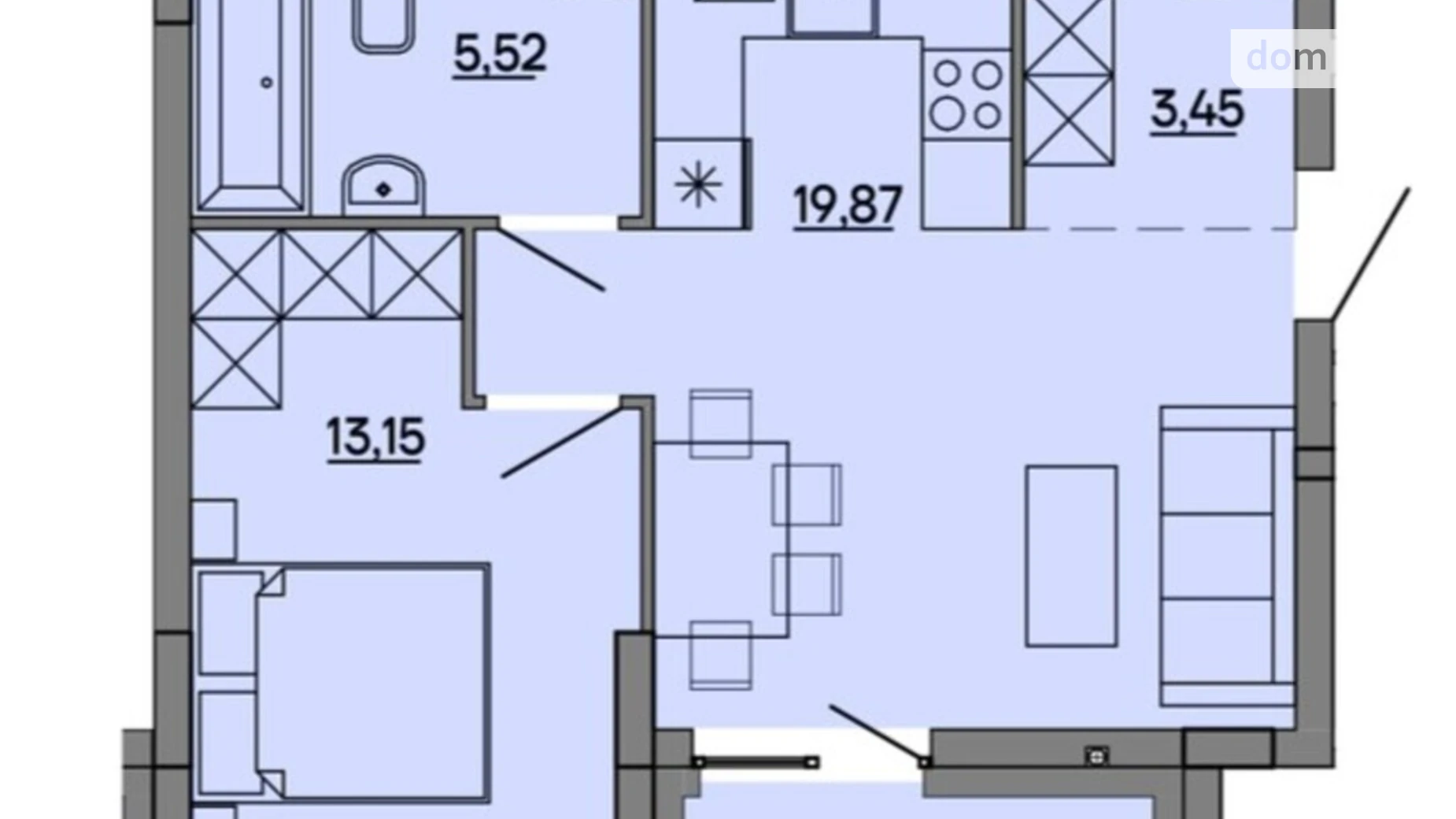 Продається 1-кімнатна квартира 44.27 кв. м у Львові, вул. Миколайчука, 17 - фото 2