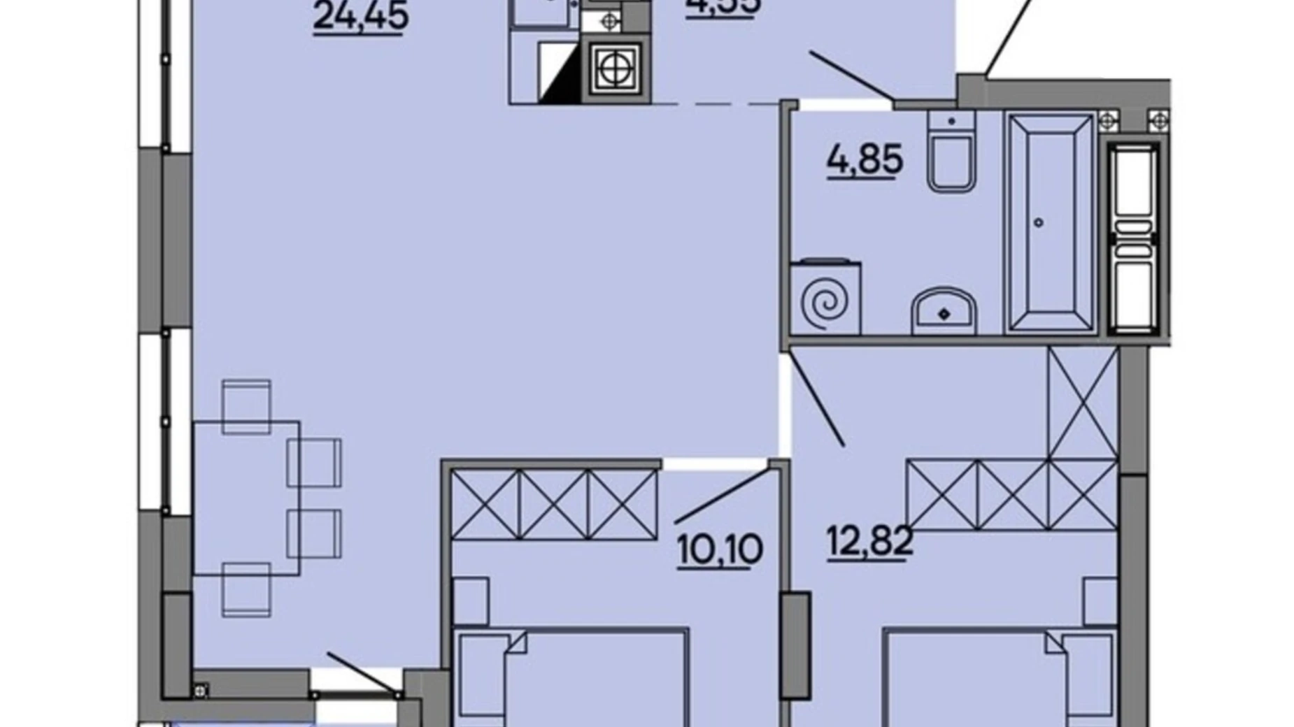 Продается 2-комнатная квартира 58.43 кв. м в Львове, ул. Миколайчука, 17 - фото 2