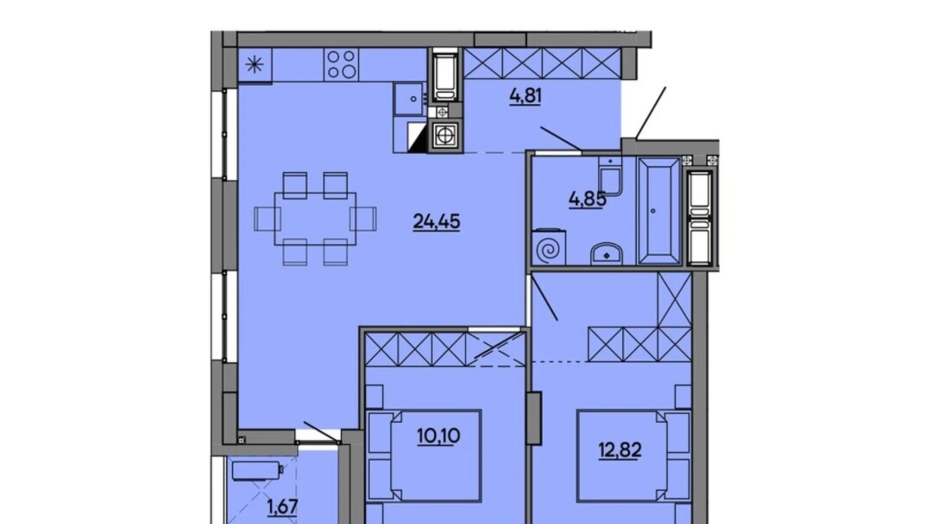 Продается 2-комнатная квартира 58.7 кв. м в Львове, ул. Миколайчука, 17 - фото 2