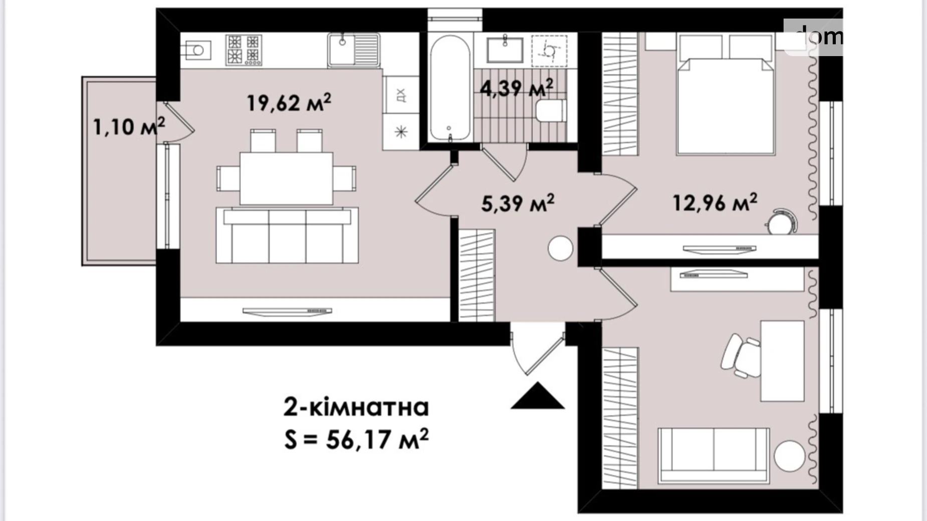 Продается 2-комнатная квартира 56 кв. м в Ровно, ул. Назара Небожинского(Павлюченко) - фото 2