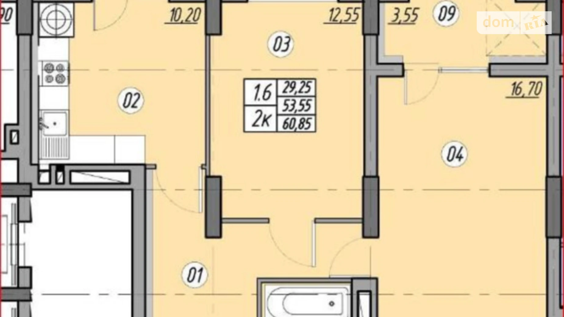 2-комнатная квартира 61 кв. м в Тернополе, цена: 55000 $ - фото 5