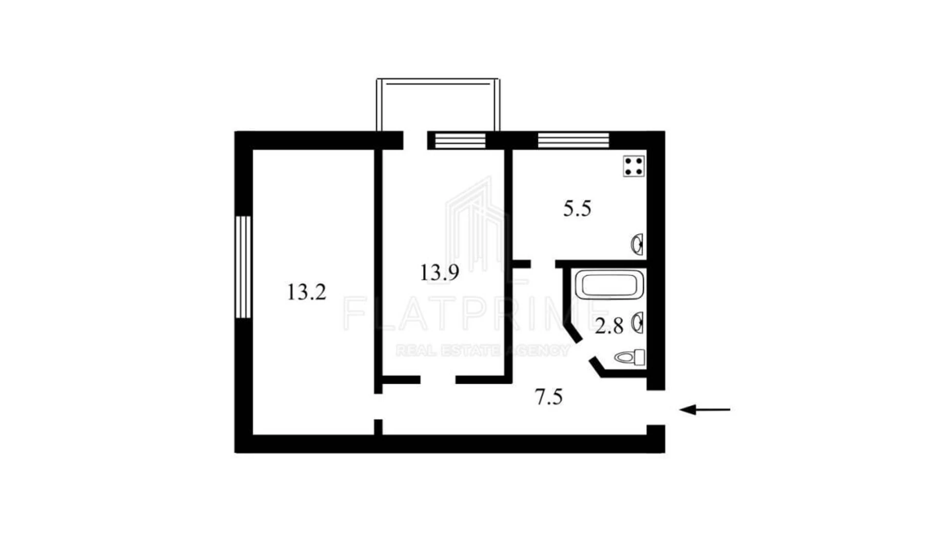 Продается 2-комнатная квартира 44.8 кв. м в Киеве, ул. Юрия Поправки(Николая Лебедева), 3 - фото 2