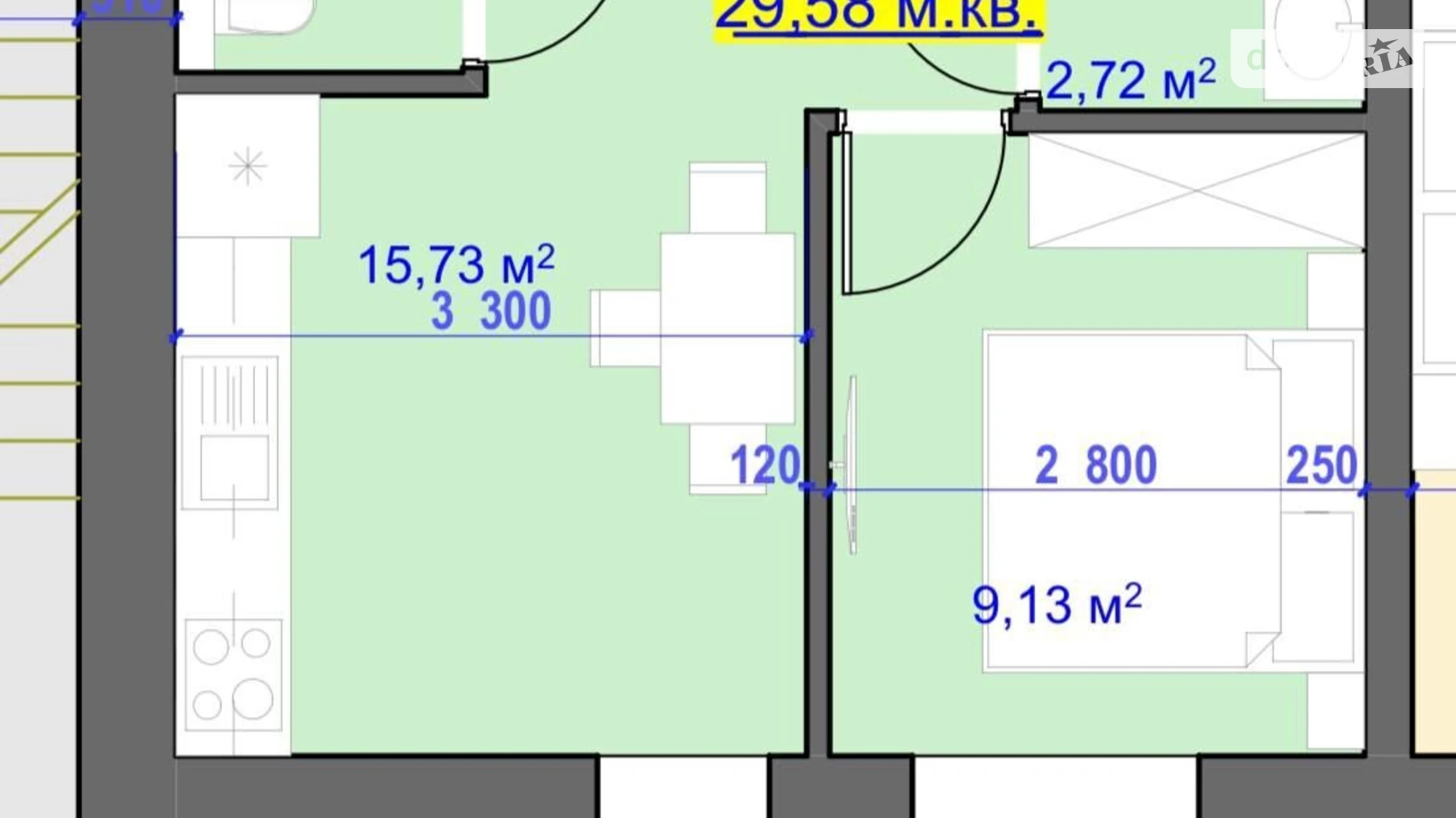 Продается 1-комнатная квартира 30 кв. м в Ивано-Франковске, ул. Урожайная, 7 - фото 4