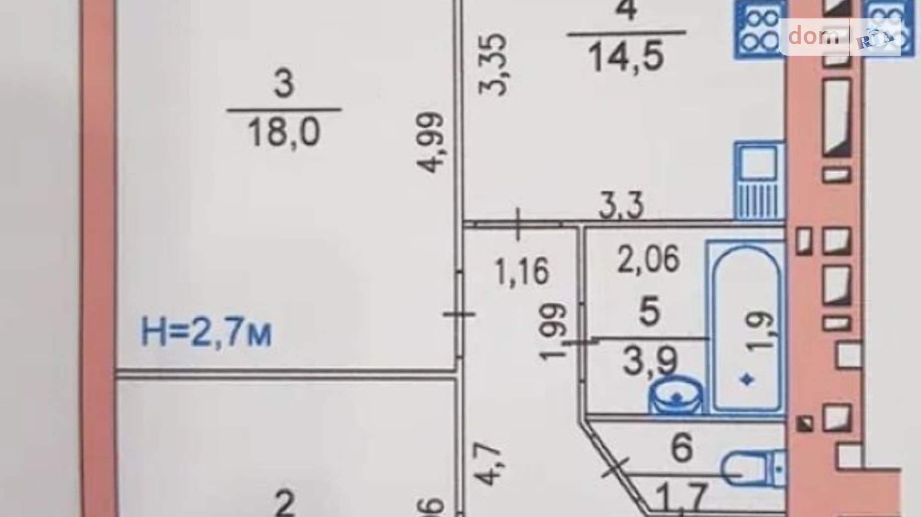 Продается 2-комнатная квартира 58.8 кв. м в Хмельницком, ул. Винницкая, 1/3 - фото 2