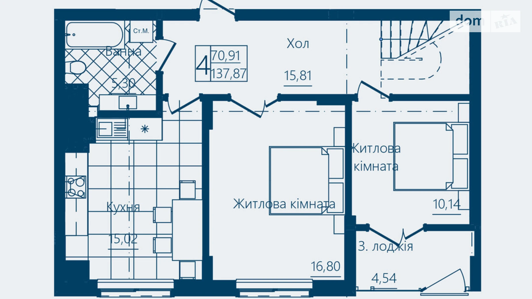 Продается 4-комнатная квартира 137.87 кв. м в, цена: 124083 $ - фото 2