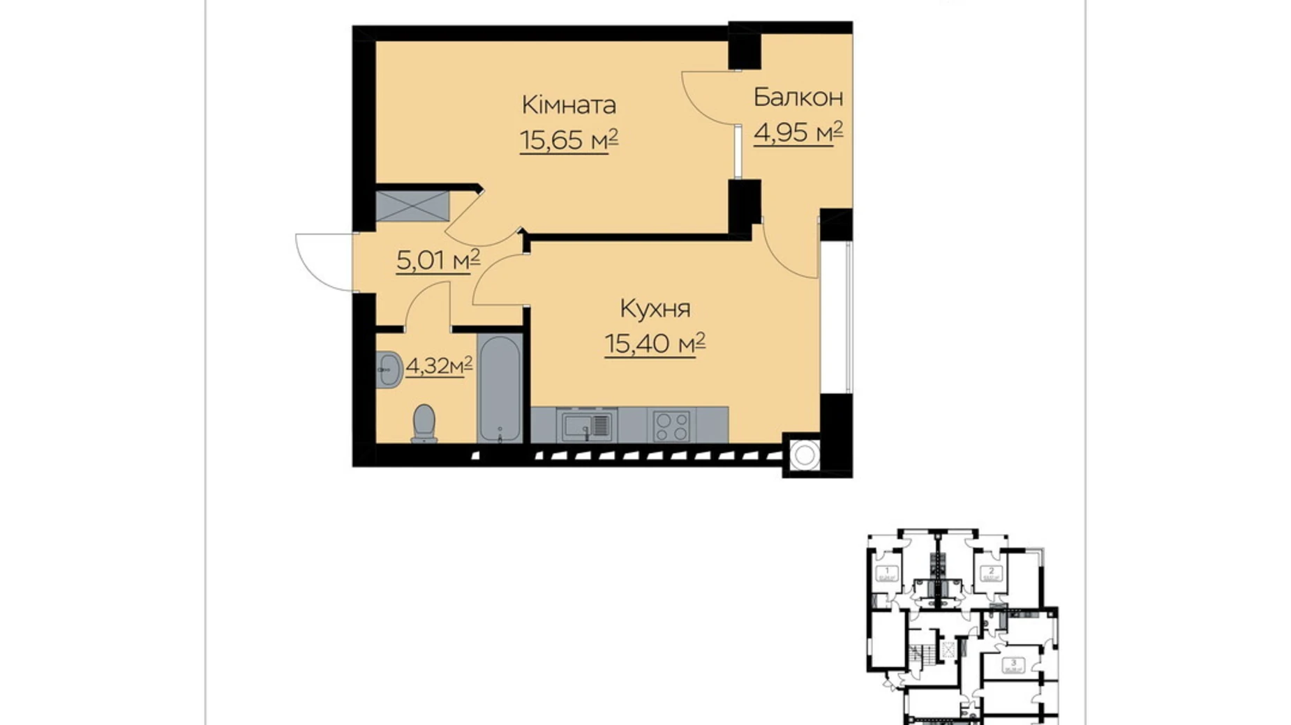 Продается 1-комнатная квартира 41.86 кв. м в Тарасово, ул. Боголюбская, 132 - фото 4
