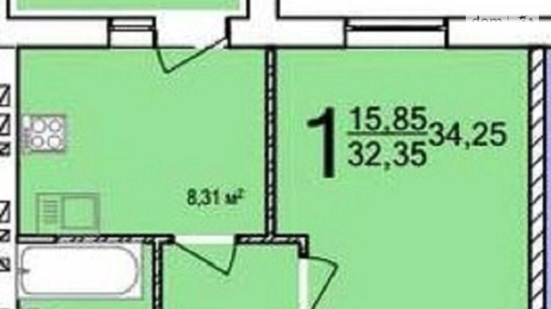 Продается 1-комнатная квартира 34.5 кв. м в Харькове, ул. Академика Барабашова, 14Б - фото 2